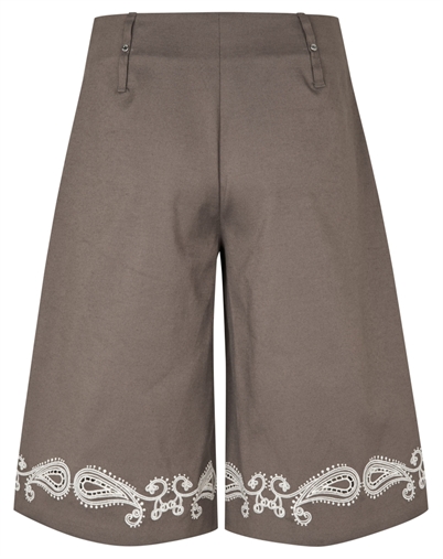 Stine Goya - Pleated Eyelet Bermuda Shorts - Cherries On A Paisley